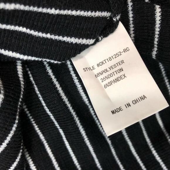Nordstrom Code x Mode Ribbed Tie Back Striped Top - Picture 3 of 5